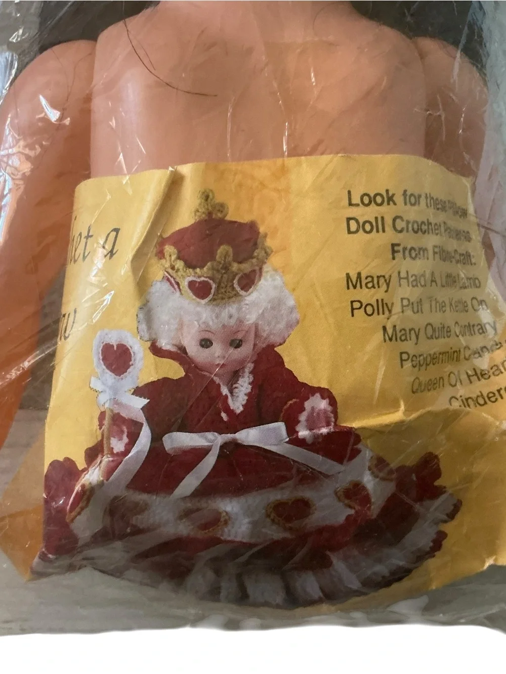 Vintage 1988 fibre craft 8-inch pillow doll brown eyes brown hair